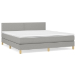 Εικόνα της Κρεβάτι Boxspring με Στρώμα Ανοιχτό Γκρι 180x200 εκ. Υφασμάτινο Hobbo