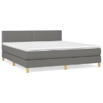 Εικόνα της Κρεβάτι Boxspring με Στρώμα Σκούρο Γκρι 180x200 εκ Υφασμάτιν Hobbo