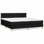 Εικόνα της Κρεβάτι Boxspring με Στρώμα Μαύρο 180x200 εκ. Υφασμάτινο Hobbo