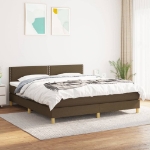 Εικόνα της Κρεβάτι Boxspring με Στρώμα Σκούρο Καφέ 180x200 εκ Υφασμάτινο Hobbo