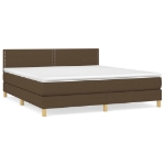 Εικόνα της Κρεβάτι Boxspring με Στρώμα Σκούρο Καφέ 180x200 εκ Υφασμάτινο Hobbo