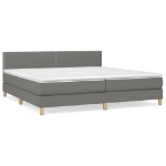 Εικόνα της Κρεβάτι Boxspring με Στρώμα Σκούρο Γκρι 200x200 εκ. Υφασμάτινο Hobbo