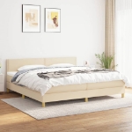 Εικόνα της Κρεβάτι Boxspring με Στρώμα Κρεμ 200x200 εκ. Υφασμάτινο Hobbo