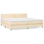 Εικόνα της Κρεβάτι Boxspring με Στρώμα Κρεμ 200x200 εκ. Υφασμάτινο Hobbo