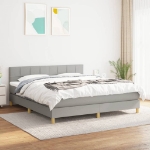 Εικόνα της Κρεβάτι Boxspring με Στρώμα Ανοιχτό Γκρι 180x200 εκ. Υφασμάτινο Hobbo