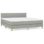 Εικόνα της Κρεβάτι Boxspring με Στρώμα Ανοιχτό Γκρι 180x200 εκ. Υφασμάτινο Hobbo