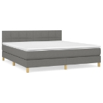 Εικόνα της Κρεβάτι Boxspring με Στρώμα Σκούρο Γκρι 180x200 εκ Υφασμάτιν Hobbo