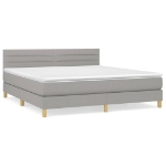 Εικόνα της Κρεβάτι Boxspring με Στρώμα Ανοιχτό Γκρι 180x200 εκ. Υφασμάτινο Hobbo