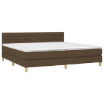 Εικόνα της Κρεβάτι Boxspring με Στρώμα Σκούρο Καφέ 200x200 εκ. Υφασμάτινο Hobbo