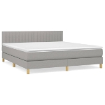 Εικόνα της Κρεβάτι Boxspring με Στρώμα Ανοιχτό Γκρι 180x200 εκ. Υφασμάτινο Hobbo