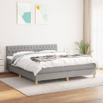 Εικόνα της Κρεβάτι Boxspring με Στρώμα Ανοιχτό Γκρι 180x200 εκ. Υφασμάτινο Hobbo