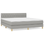 Εικόνα της Κρεβάτι Boxspring με Στρώμα Ανοιχτό Γκρι 180x200 εκ. Υφασμάτινο Hobbo