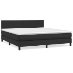 Εικόνα της Κρεβάτι Boxspring με Στρώμα Μαύρο 180x200εκ.από Συνθετικό Δέρμα Hobbo