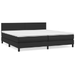 Εικόνα της Κρεβάτι Boxspring με Στρώμα Μαύρο 200x200 εκ. Συνθετικό Δέρμα Hobbo