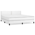 Εικόνα της Κρεβάτι Boxspring με Στρώμα Λευκό 180x200 εκ. Συνθετικό Δέρμα Hobbo