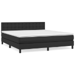 Εικόνα της Κρεβάτι Boxspring με Στρώμα Μαύρο 180x200εκ.από Συνθετικό Δέρμα Hobbo