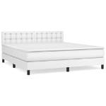 Εικόνα της Κρεβάτι Boxspring με Στρώμα Λευκό 180x200 εκ. Συνθετικό Δέρμα Hobbo