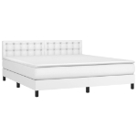 Εικόνα της Κρεβάτι Boxspring με Στρώμα Λευκό 180x200 εκ. Συνθετικό Δέρμα Hobbo