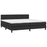 Εικόνα της Κρεβάτι Boxspring με Στρώμα Μαύρο 200x200 εκ. Συνθετικό Δέρμα Hobbo