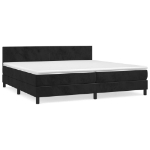 Εικόνα της Κρεβάτι Boxspring με Στρώμα Μαύρο 200x200 εκ. Βελούδινο Hobbo