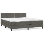 Εικόνα της Κρεβάτι Boxspring με Στρώμα Σκούρο Γκρι 180x200 εκ. Βελούδινο Hobbo