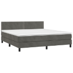 Εικόνα της Κρεβάτι Boxspring με Στρώμα Σκούρο Γκρι 180x200 εκ. Βελούδινο Hobbo