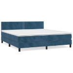 Εικόνα της Κρεβάτι Boxspring με Στρώμα Σκούρο Μπλε 180x200 εκ. Βελούδινο Hobbo