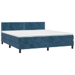 Εικόνα της Κρεβάτι Boxspring με Στρώμα Σκούρο Μπλε 180x200 εκ. Βελούδινο Hobbo