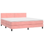 Εικόνα της Κρεβάτι Boxspring με Στρώμα Ροζ 180x200 εκ. Βελούδινο Hobbo