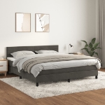 Εικόνα της Κρεβάτι Boxspring με Στρώμα Σκούρο Γκρι 180x200 εκ. Βελούδινο Hobbo