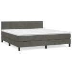 Εικόνα της Κρεβάτι Boxspring με Στρώμα Σκούρο Γκρι 180x200 εκ. Βελούδινο Hobbo