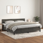 Εικόνα της Κρεβάτι Boxspring με Στρώμα Σκούρο Γκρι 200x200 εκ. Βελούδινο Hobbo