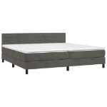 Εικόνα της Κρεβάτι Boxspring με Στρώμα Σκούρο Γκρι 200x200 εκ. Βελούδινο Hobbo