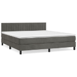 Εικόνα της Κρεβάτι Boxspring με Στρώμα Σκούρο Γκρι 180x200 εκ. Βελούδινο Hobbo