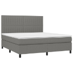 Εικόνα της Κρεβάτι Boxspring με Στρώμα Σκούρο Γκρι 180x200 εκ Υφασμάτιν Hobbo