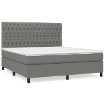 Εικόνα της Κρεβάτι Boxspring με Στρώμα Σκούρο Γκρι 180x200 εκ Υφασμάτιν Hobbo