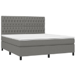 Εικόνα της Κρεβάτι Boxspring με Στρώμα Σκούρο Γκρι 180x200 εκ Υφασμάτιν Hobbo