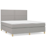 Εικόνα της Κρεβάτι Boxspring με Στρώμα Ανοιχτό Γκρι 180x200 εκ. Υφασμάτινο Hobbo