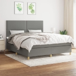 Εικόνα της Κρεβάτι Boxspring με Στρώμα Σκούρο Γκρι 180x200 εκ Υφασμάτιν Hobbo