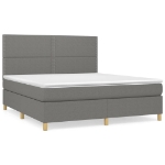 Εικόνα της Κρεβάτι Boxspring με Στρώμα Σκούρο Γκρι 180x200 εκ Υφασμάτιν Hobbo