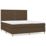 Εικόνα της Κρεβάτι Boxspring με Στρώμα Σκούρο Καφέ 180x200 εκ Υφασμάτινο Hobbo