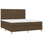 Εικόνα της Κρεβάτι Boxspring με Στρώμα Σκούρο Καφέ 180x200 εκ Υφασμάτινο Hobbo