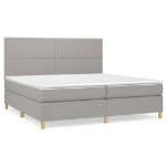 Εικόνα της Κρεβάτι Boxspring με Στρώμα Ανοιχτό Γκρι 200x200 εκ. Υφασμάτινο Hobbo