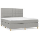 Εικόνα της Κρεβάτι Boxspring με Στρώμα Ανοιχτό Γκρι 180x200 εκ. Υφασμάτινο Hobbo