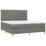 Εικόνα της Κρεβάτι Boxspring με Στρώμα Σκούρο Γκρι 180x200 εκ Υφασμάτιν Hobbo