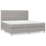 Εικόνα της Κρεβάτι Boxspring με Στρώμα Ανοιχτό Γκρι 200x200 εκ. Υφασμάτινο Hobbo