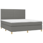 Εικόνα της Κρεβάτι Boxspring με Στρώμα Σκούρο Γκρι 180x200 εκ Υφασμάτιν Hobbo