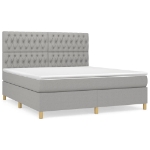 Εικόνα της Κρεβάτι Boxspring με Στρώμα Ανοιχτό Γκρι 180x200 εκ. Υφασμάτινο Hobbo