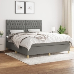 Εικόνα της Κρεβάτι Boxspring με Στρώμα Σκούρο Γκρι 180x200 εκ Υφασμάτιν Hobbo