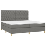 Εικόνα της Κρεβάτι Boxspring με Στρώμα Σκούρο Γκρι 200x200 εκ. Υφασμάτινο Hobbo